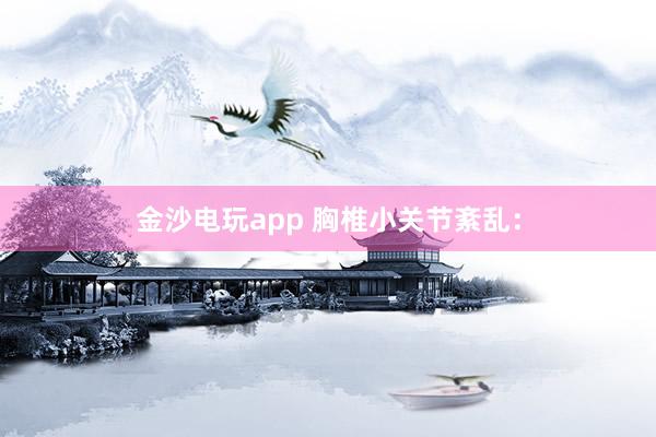 金沙電玩app 胸椎小關節(jié)紊亂: