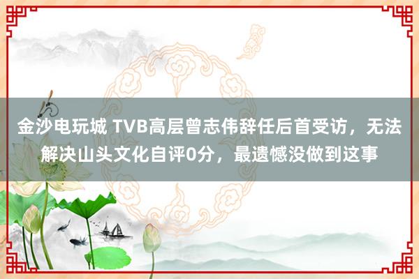 金沙電玩城 TVB高層曾志偉辭任后首受訪，無法解決山頭文化自評0分，最遺憾沒做到這事