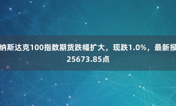 納斯達克100指數期貨跌幅擴大，現跌1.0%，最新報25673.85點