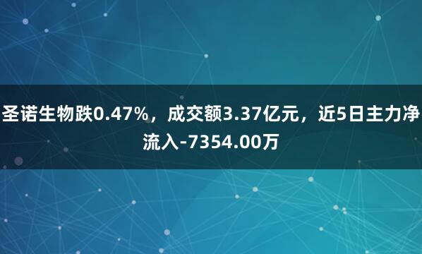 圣諾生物跌0.47%,成交額3.37億元,近5日主力凈流入-7354.00萬