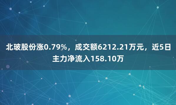 北玻股份漲0.79%，成交額6212.21萬元，近5日主力凈流入158.10萬