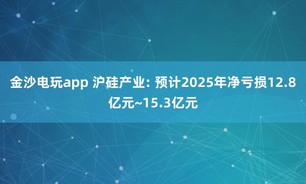 金沙電玩app 滬硅產業: 預計2025年凈虧損12.8億元~15.3億元
