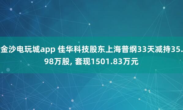 金沙電玩城app 佳華科技股東上海普綱33天減持35.98萬股, 套現(xiàn)1501.83萬元