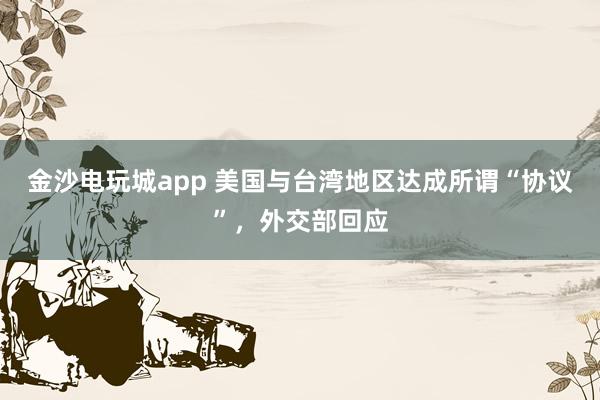 金沙電玩城app 美國與臺灣地區達成所謂“協議”，外交部回應