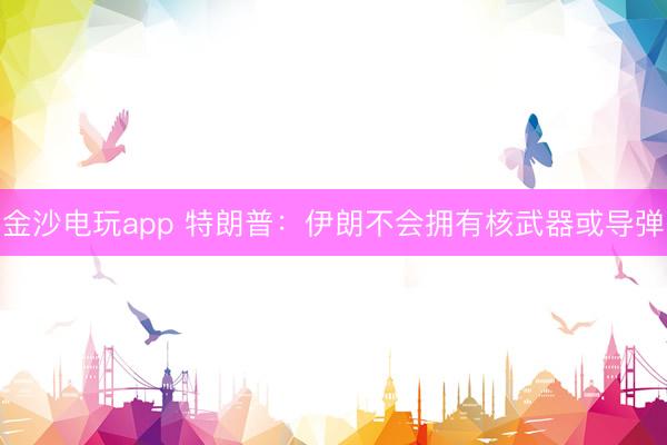 金沙電玩app 特朗普:伊朗不會擁有核武器或導彈