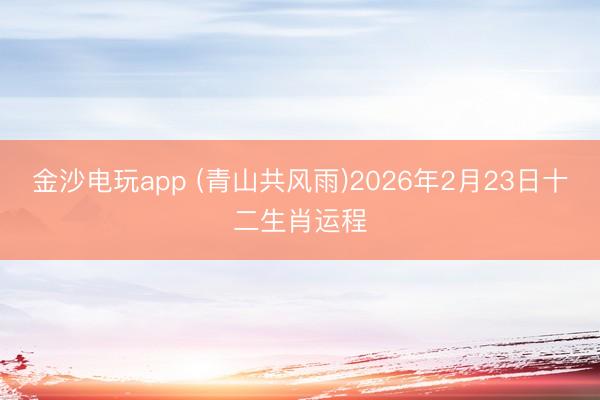 金沙電玩app (青山共風雨)2026年2月23日十二生肖運程